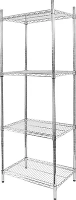 Obrázok produktu pre Univerzálny chrómovaný oceľový regál Mega-M pre stravovacie zariadenia, 4 police, 180 x 60 x 45 cm, nosnosť až 250 kg
