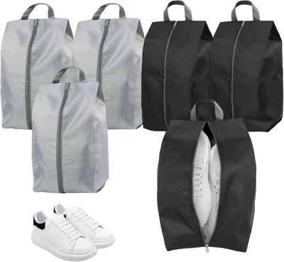 Produktbild von Schuhtasche 39,3 x 19 x 15 cm, 6 Stück, wasserdicht, Größe 44, schwarz und grau für Koffer