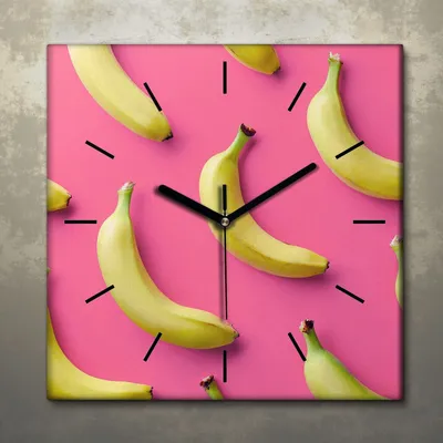 Produktbild von Wohnzimmer Leinwand Uhr Geräuschlos Küche 30x30 Farbige, Früchte, Motive, schwarze Zeiger