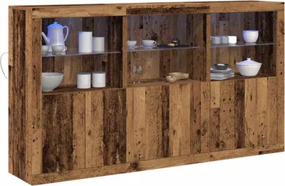 Image de Buffet LED Bois ancien 181,5 x 37 x 100 cm Bois d'ingénierie