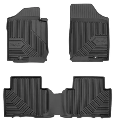 Produktbild von Gummi-Fußmatten für Kia Carens III 2006-2013 (Minivan) – 4-tlg, Schwarz, passgenau