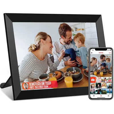 Produktbild von Strex Digitaler Fotorahmen mit WiFi - 10.1-Zoll-Touchscreen - Frameo Software via App