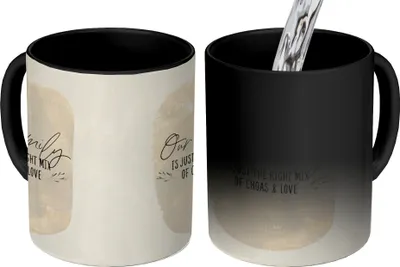 Obrázok produktu pre MuchoWow® Magický hrnček Magický hrnček Magická rodina - Rodičia - citáty 350 ml hrnček na zmenu farby nápad na darček - magický hrnček - fotohrnček - keramické hrnčeky - obrázky - šálka na kávu - hrnček na nápoje - K