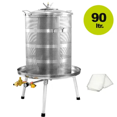 Produktbild von Fischer 90 Liter Edelstahl Obstpresse Hydro-Wasserdruckpresse Weinpresse