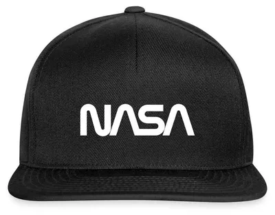 Produktbild von Spreadshirt NASA Logo Snapback Cap, One size, Schwarz/Schwarz