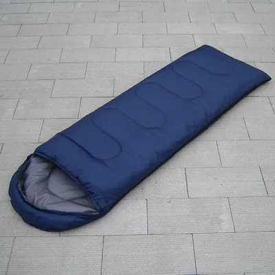 Zdjęcie produktu dla Śpiwór kopertowy Outdoor Camping Ultralekki śpiwór z czapką, ciemnoniebieski