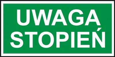 Zdjęcie produktu dla Z-62E - Znak ewakuacyjny „Uwaga stopień” - 150x300