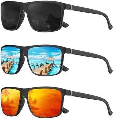 Produktbild von Polarisierte Sonnenbrille Herren/Damen ; Vintage/Klassisch Brillengestell; UV400-HD-Pilotobjektive;Golf/Fahren/Angeln/Reisebrille/Outdoor-Sportarten Mode Sonnenbrille