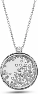 Produktbild von Dkeniz Anhänger mit Kette 925/- Sterling Silber 42 cm + 3cm weiß Zirkonia weiß 145240019