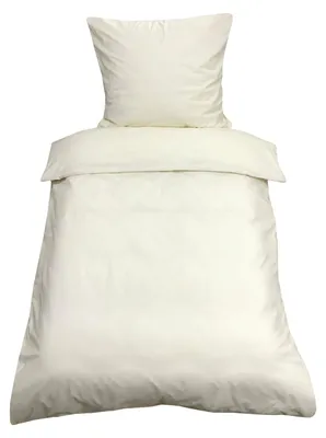 Produktbild von 2 tlg Uni Bettwäsche 135x200 Beige Einfarbig Renforce Garnitur 100% Baumwolle