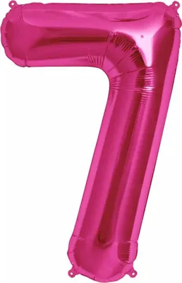 Obrázek produktu pro Velký Fóliový Balónek K Výročí, Narozeninám, Číslo 7, Sýtě Růžová, 40 Cm