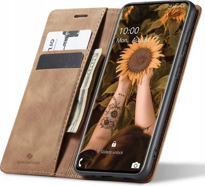 Zdjęcie produktu dla Etui z klapką SPACECASE Wallet do Galaxy S20 Brązowy