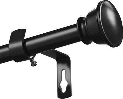 Immagine prodotto di Asta per tende con rivetti, 78-198 cm, nera, estensibile e regolabile, per camera da letto e soggiorno