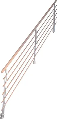 Produktbild von Treppengeländer Modell Rhodos 1/4 Gewendelt Buche-Designgeländer Holzrundstäbe-Rechts