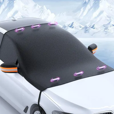 Produktbild von Windschutzscheibenabdeckung Winter Windschutzscheibenabdeckung Auto 6 Magnet, Windschutzscheibenabdeckung Fixierung Faltbare Abdeckung Auto Windschutzscheibe für gegen Schnee, EIS, Frost, Staub, Sonne