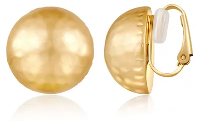 Imagen del producto de Pendientes tipo clip para mujer, redondos, color dorado, sin necesidad de perforación, ideales para el uso diario