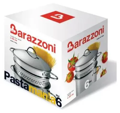 Obrázek produktu pro Barazzoni Pastamania nerezová nádoba na vaření těstovin 18/10, trojité dno, 22 cm, 6 l