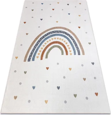 Produktbild von Teppich BONO 8302 Regenbogen, Herzen creme/braun Mehrfarben 180x270 cm