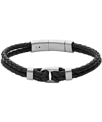 Zdjęcie produktu dla Fossil JF04202040 Bransoletka męska Heritage D-Link Skóra Czarny Stal szlachetna