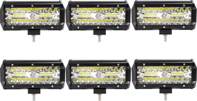 Produktbild von Greenmigo 6X 120W LED Arbeitsscheinwerfer Off-Road Scheinwerfer Bar Fernlicht 12V-24V Reflektor Lampen IP67 Wasserdicht Zusatzscheinwerfer Flutlicht für Auto Jeep Traktor SUV