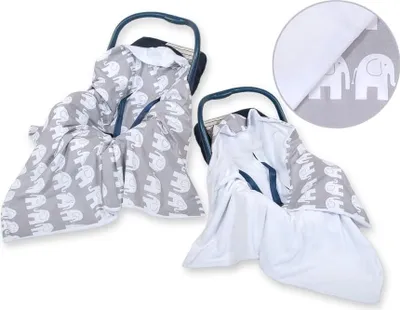 Produktbild von Große Autokühler für Babys – Wickelfilz – Extra warme und weiche Minky-Baumwolle