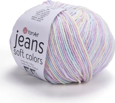 Produktbild von YarnArt Jeans Soft Colors 6212 – Weiches, vielseitiges Garn für Babybekleidung und Amigurumi