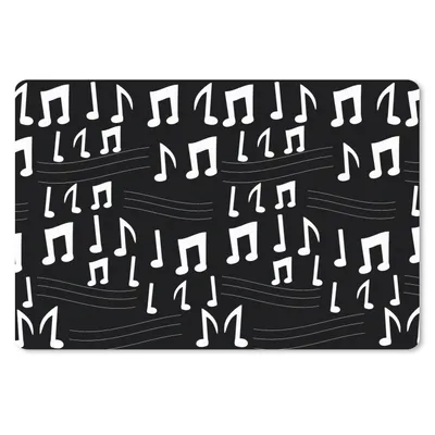 Produktbild von MuchoWow® Schreibtischunterlage Musik - Schwarz und Weiß - Muster 60x40 cm - XXL Mauspad - Großes Mauspad