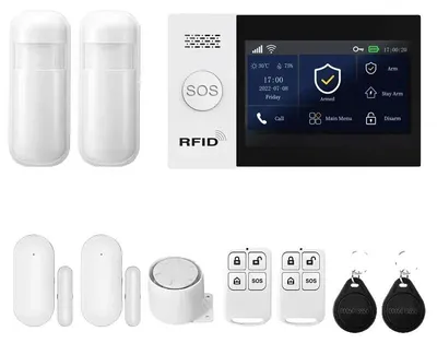 Immagine prodotto di Sistema di allarme di sicurezza, telecomando, compatibile con la domotica, kit B (2G WiFi)