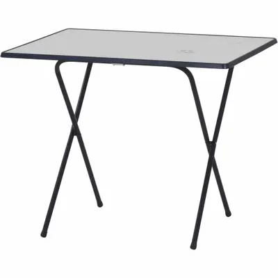 Produktbild von MFG Campingtisch, weiß/blau, 60x80 cm, Alcotop-Kunststoff/Stahl, klappbar, wetterfest, rechteckig, Scherenuntergestell, Außenbereich, max. 2 Personen, 6 kg, 63 cm