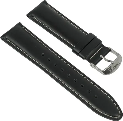 Produktbild von Timex Ersatzband Leder schwarz mit Naht 22mm TW2P64900