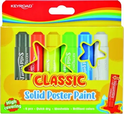 Obrázek produktu pro Plakatové barvy v tyčinkách, 10 g, 6 barev – Keyroad