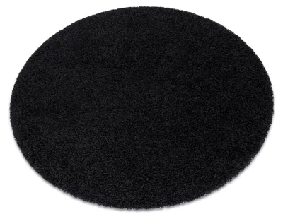 Obrázek produktu pro Kulatý koberec SOFFI shaggy 5cm černý Černá kruh PRŮMĚR 160 cm