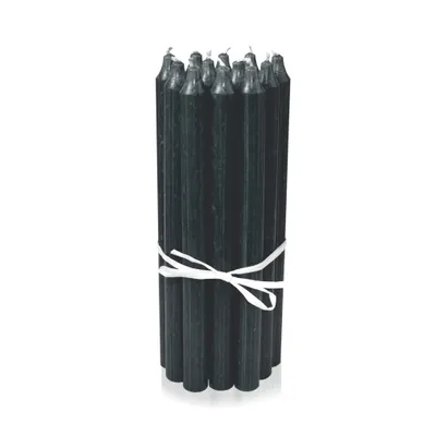 Produktbild von Dänische Premium Stabkerzen 12er Set, Leuchterkerzen, Tischkerzen, Tafelkerzen Farbe: Schwarz, Höhe: 29 cm