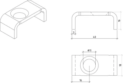 Produktbild von Halteklammer Oberteil für Gitterroste, Maschenweite 33x11mm, feuerverzinkt