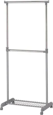 Produktbild von CasaDolce Garderobenständer SILBER, 83x43x105/179 cm, höhenverstellbar, auf Rädern