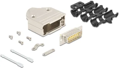 Produktbild von DELOCK Steckergehäuse Sub-D 15Pin aus Metall Stecker