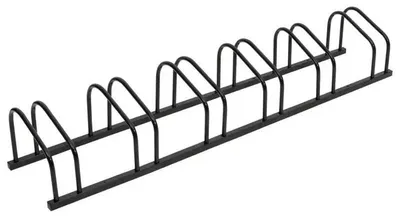 Produktbild von Fahrradständer Boden - Fahrradhalter für 6 Fahrräder - Schweres verzinktes Stahlgestell - Diebstahlsicher abschließbar - 163,5x33x26 cm - Für Cruiser-Bikes - Weiß