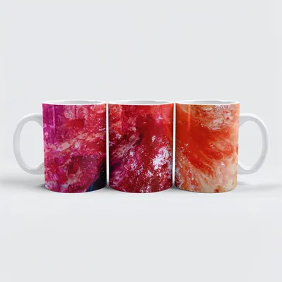 Produktbild von raxxa Premium-Tasse "Komposition rot orange"