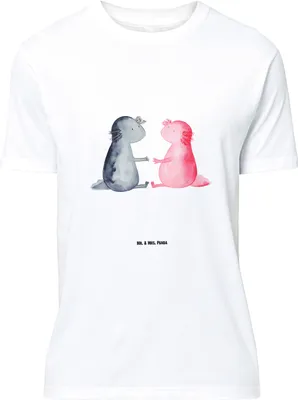 Produktbild von Mr. & Mrs. Panda Größe M T-Shirt Axolotl Liebe - Weiß - Geschenk, Herren, mit Spruch, Valentinstag, Tshirt, Lurch, Shirt, Lurche