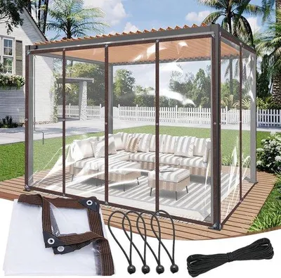 Productafbeelding van Transparant zeil met ogen - buiten bescherming - 2 stuks - doorzichtig - 2 x 1 m