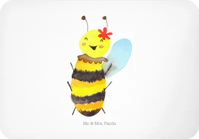 Produktbild von Mr. & Mrs. Panda magnet Biene Happy - Weiß - Geschenk, haftmagnet, whiteboardmagnet, Notizhalter, Kühlschrankmagnet, zettelhalter