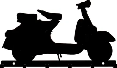 Produktbild von Schlüsselbrett Hakenleiste Motiv Motorroller schwarz