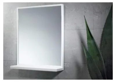 Zdjęcie produktu dla Gedy Prostokątne lustro łazienkowe z półką 45 x 60 cm, białe
