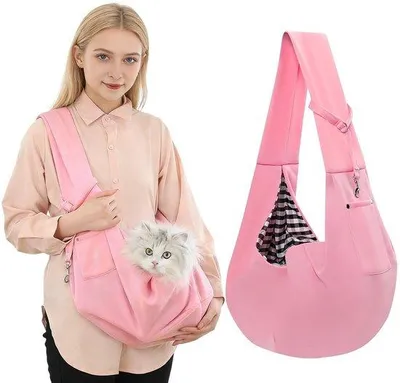 Productafbeelding van Hondentas - Draagtas Voor Kleine Honden/Katten - Geschikt Voor Wandelingen/Buitenactiviteiten - Lichtgewicht/Comfortabel - Robuust Katoenmengsel - Schouderriem 12 Cm - Huisdier Draagtas