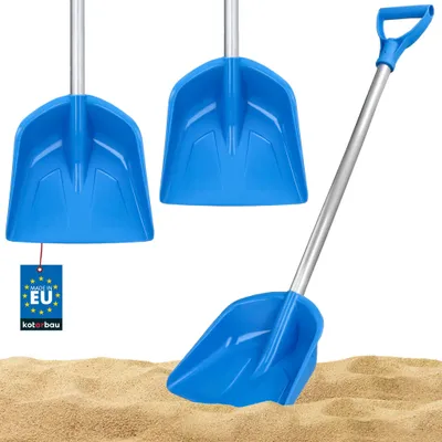 Produktbild von KOTARBAU® 2er Set Kinderschaufel 71cm Sandspielzeug Schaufel mit Aluminium Stiel Sandschaufel Schneeschaufel Gartenschaufel PVC Blau