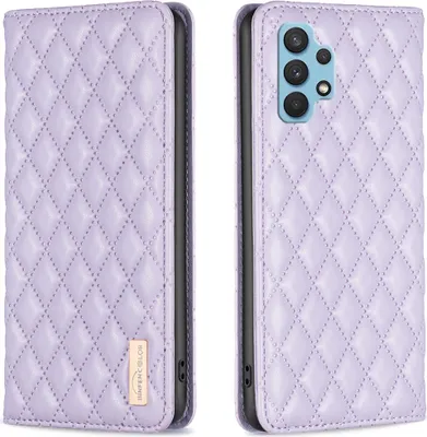 Produktbild von Galaxy A32 4G Hülle, Elegant Bookstyle Flip Leder Kartenfächer Schutzhülle mit Ständer für Samsung Galaxy A32 4G Lila