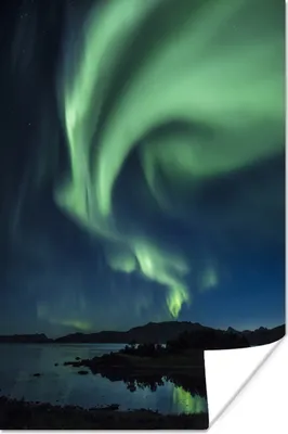 Produktbild von MuchoWow® Poster Nordlichter - Landschaft - Norwegen 60x90 cm - Wanddekoration