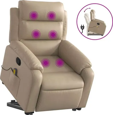 Immagine prodotto di vidaXL Poltrona per massaggi con ausilio per la posizione eretta cappuccino-marrone in Pelle finta