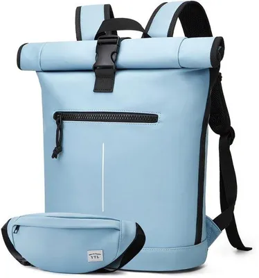 Produktbild von Wasserdichter Rolltop-Rucksack mit Laptopfach für 17 Zoll, groß, eleganter Rucksack für Radfahren, Reisen und Schule