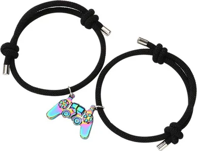 Obrázok produktu pre Bixorp Friends Rainbow Controller Friendship Náhrdelník + náramok pre 2 - Súprava šperkov BFF - Darček pre pár